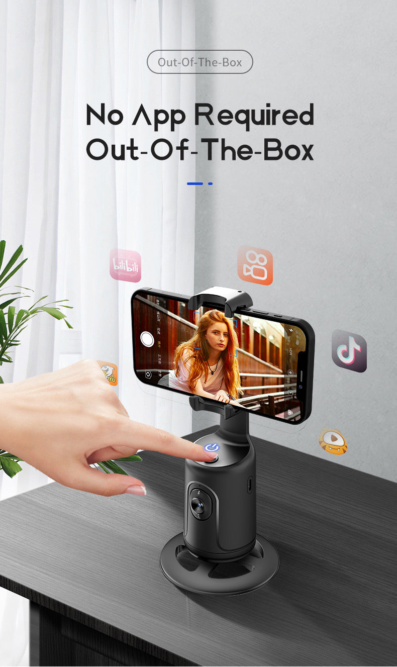 Phone Holder 360 Degrees Auto Face Tracking Desktops