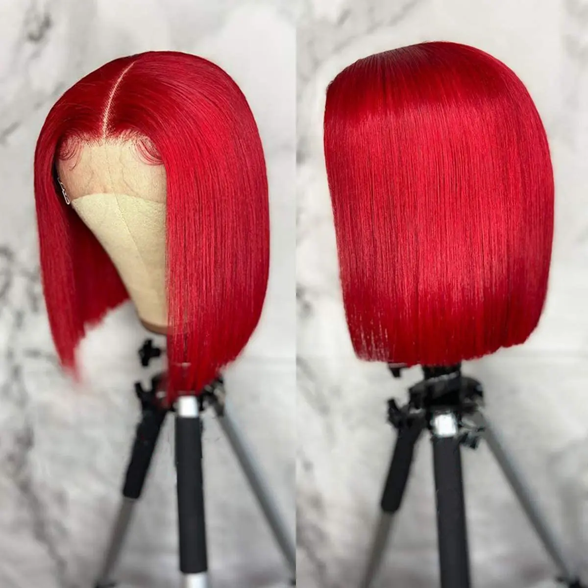 Red Bob wig human hair