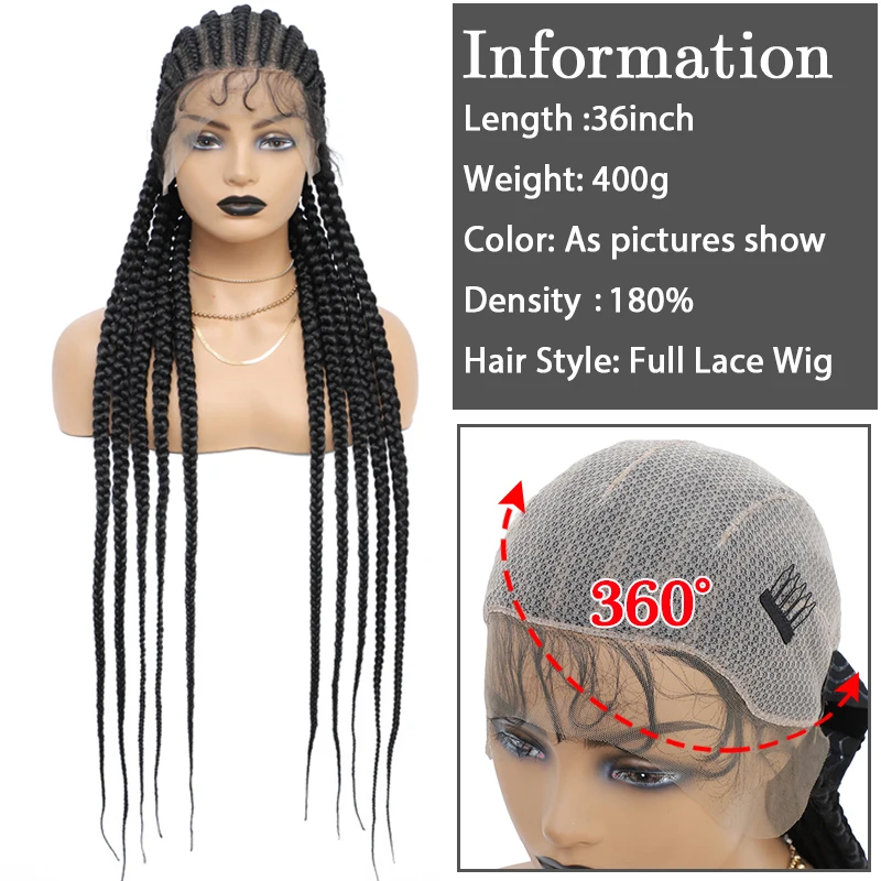 Cornrow box braids wigs