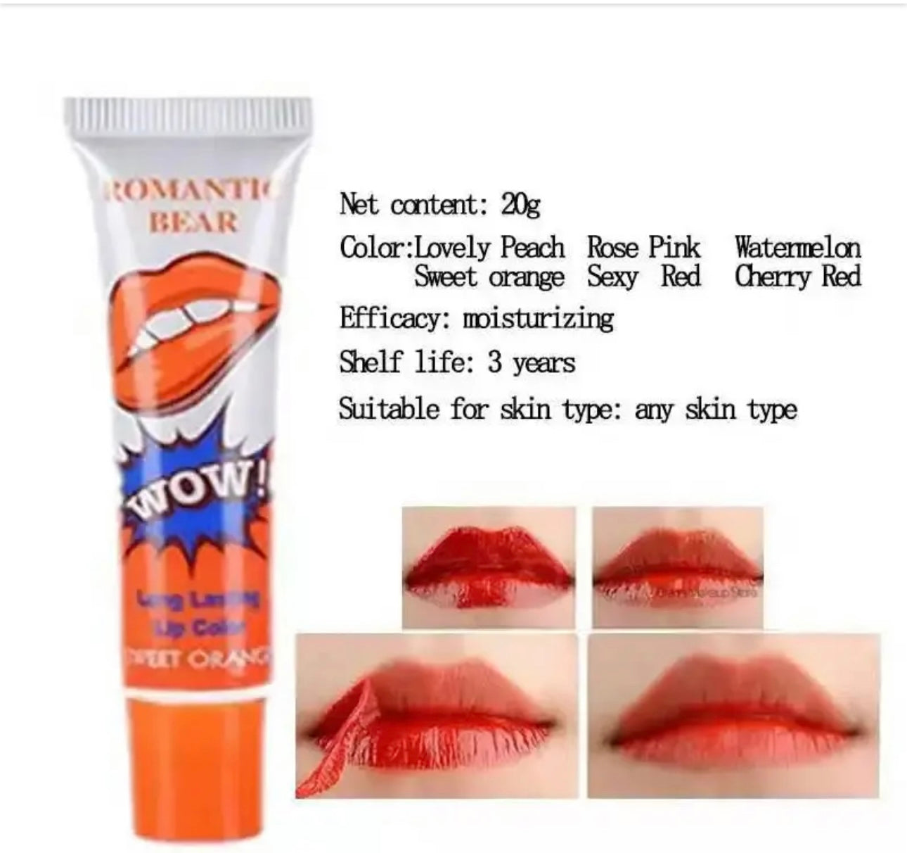 Long lasting lipgloss (6) pack