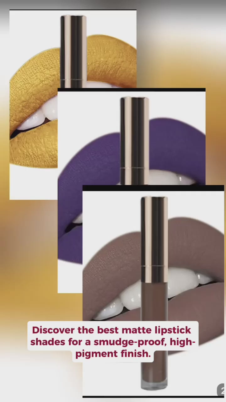 Load video: Our high-pigment matte finish lipstick is smudge-proof and transfer-proof, so you can worry-free. Enjoy a night out or a day in the sun, our matte lipstick will keep up with you.